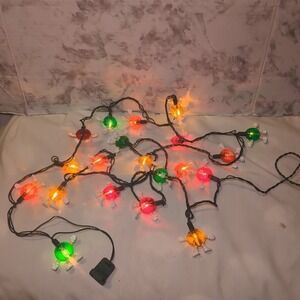 20x Vtg M & M Candy Figure Christmas String Light Covers Orange Red Green Yellow